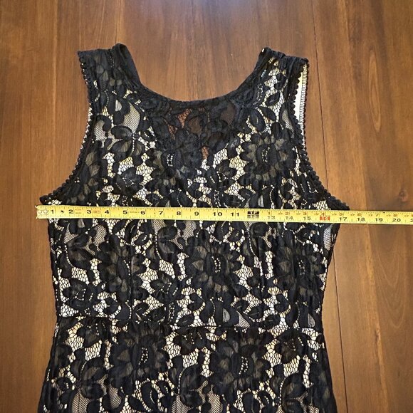NWT MSLG Women Elegant Round Neck V-back Floral Lace Cocktail Party Dress Size L - Picture 8 of 16